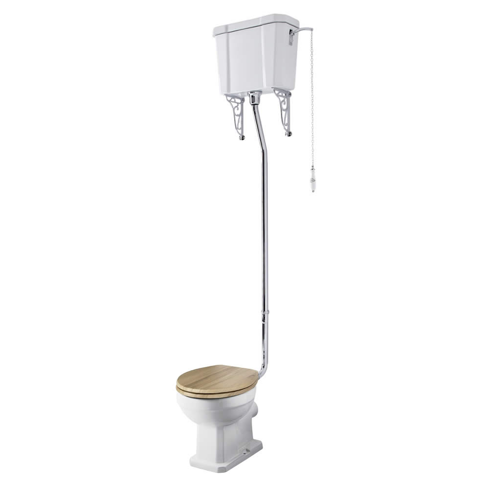 Pack de WC Tradicional con Inodoro y Cisterna Alta Cadena y Tapa