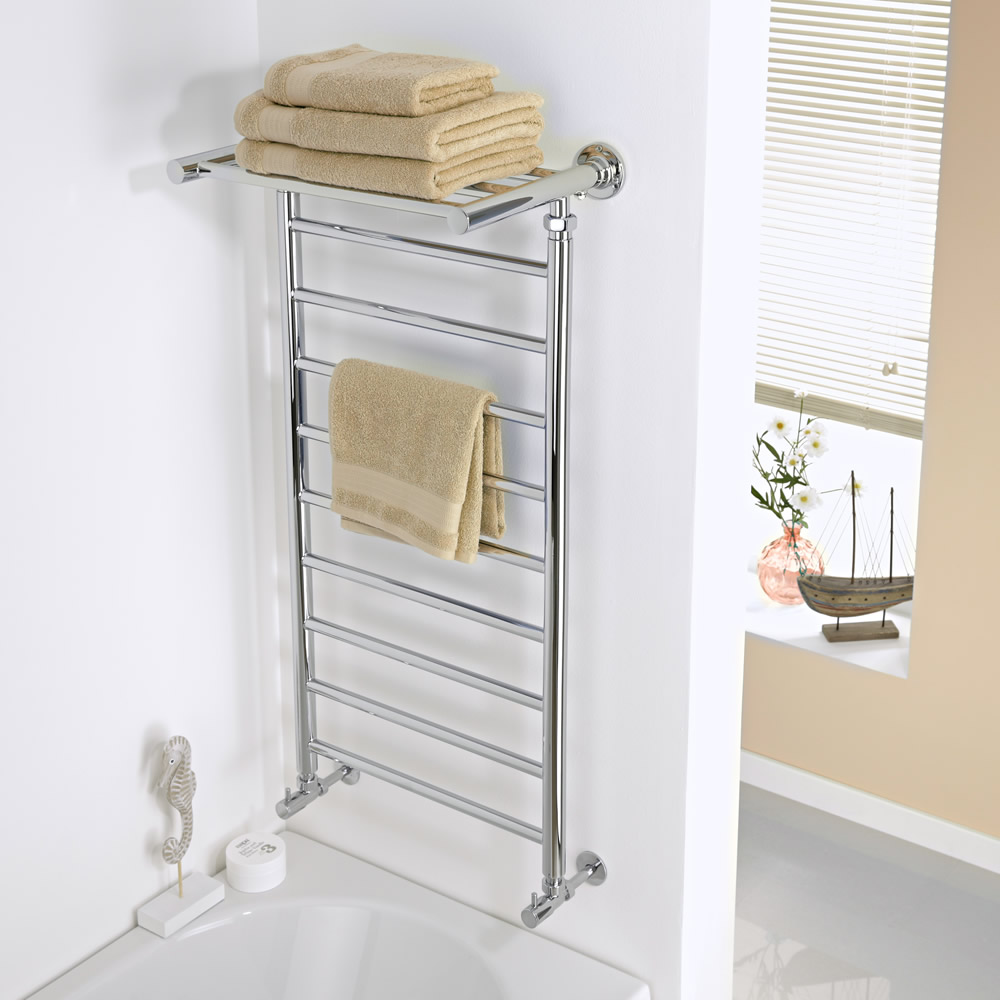 Radiador Toallero Plano - Cromado - 994mm x 488mm x 300mm - 324 Vatios - Duquesa