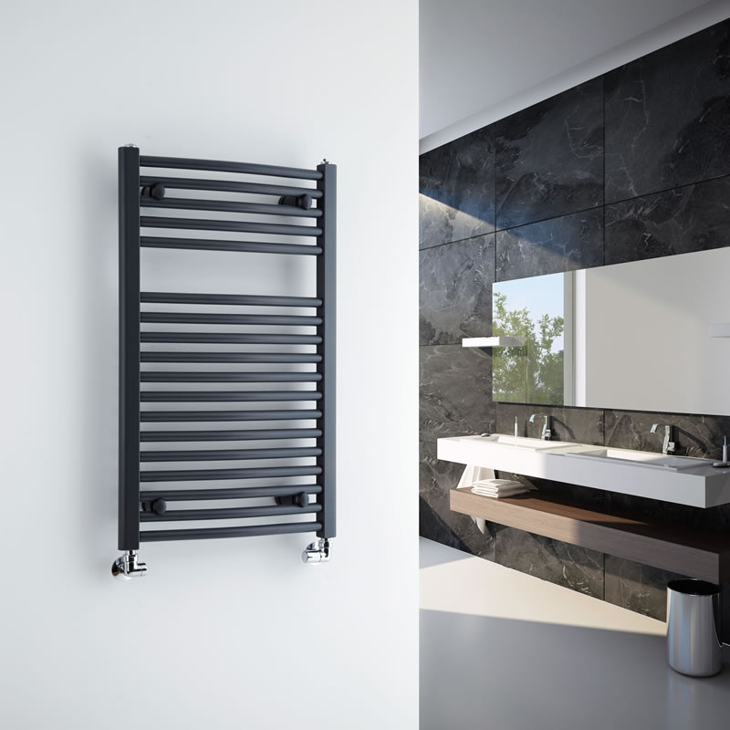 Radiador Toallero Curvo - Antracita - 800mm x 500mm x 48mm - 466 Vatios - Loa