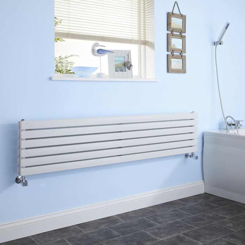 Radiador de Diseño Horizontal Doble - Blanco - 354mm x 1780mm x 71mm - 1426 Vatios - Sloane