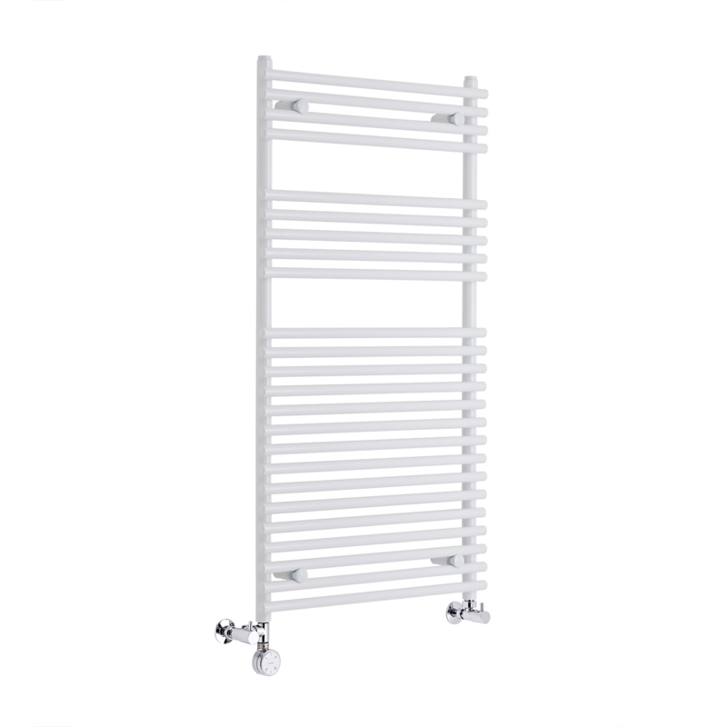 Radiador Toallero Mixto Plano - Blanco - 1150mm x 600mm x 70mm - 516 Vatios - Ischia