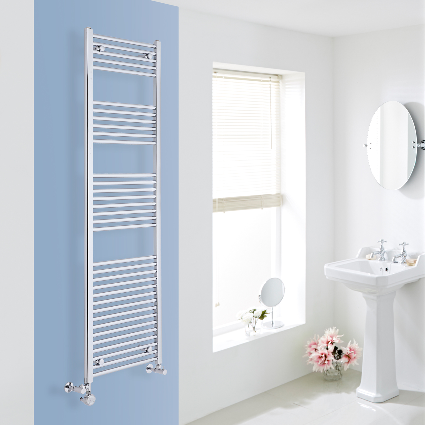 Radiador Toallero Mixto Plano - Cromado - 1800mm x 500mm x 30mm - 667 Vatios - Ischia