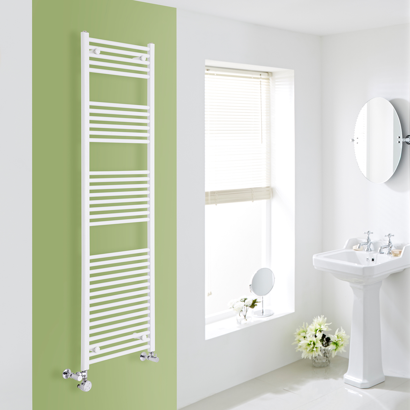 Radiador Toallero Mixto Plano - Blanco - 1800mm x 500mm x 30mm - 1000 Vatios - Etna