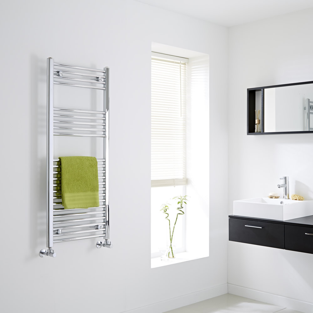 Radiador Toallero Plano - Cromado - 1200mm x 500mm x 30mm - 464 Vatios - Ischia