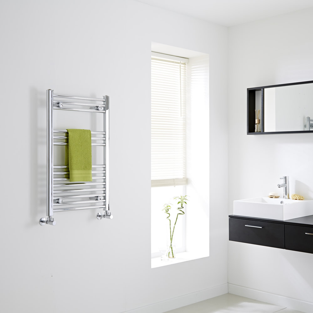Radiador Toallero Plano - Cromado - 800mm x 500mm x 30mm - 293 Vatios - Ischia