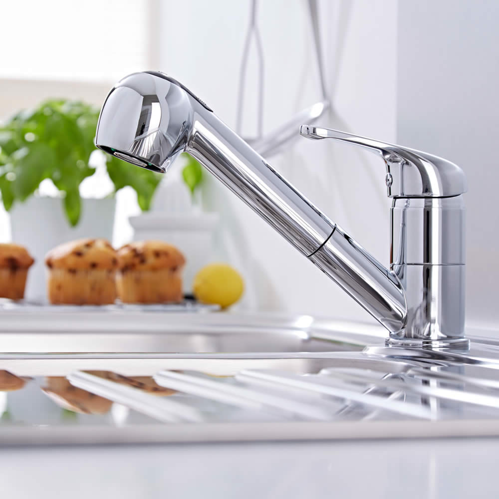 Grifo Mezclador Monomando de Cocina con Ducha Extraíble