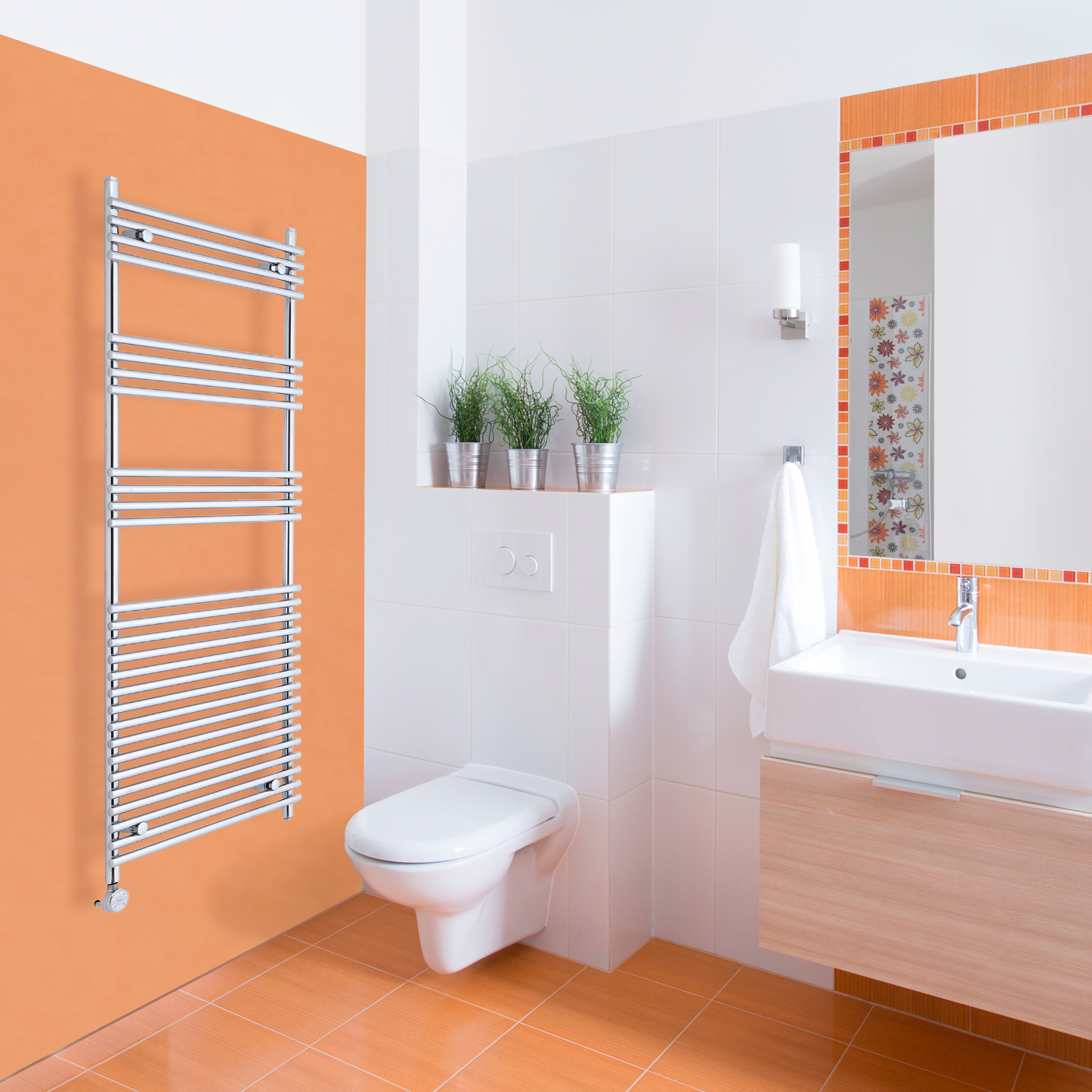Radiador Toallero Eléctrico Plano - Cromado - 1650mm x 600mm x 84mm - Ischia