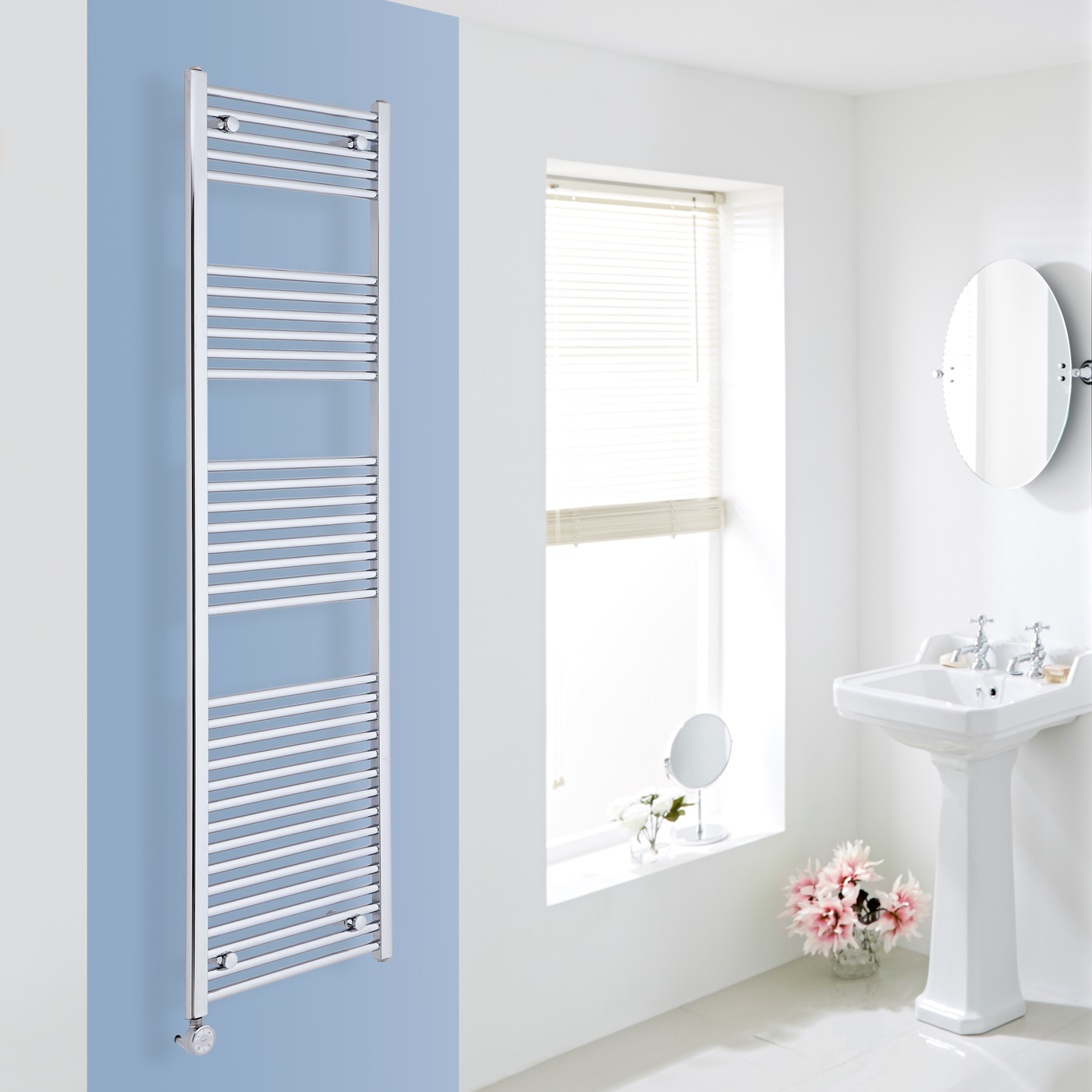 Radiador Toallero Eléctrico Plano - Cromado - 1800mm x 500mm x 30mm - Ischia