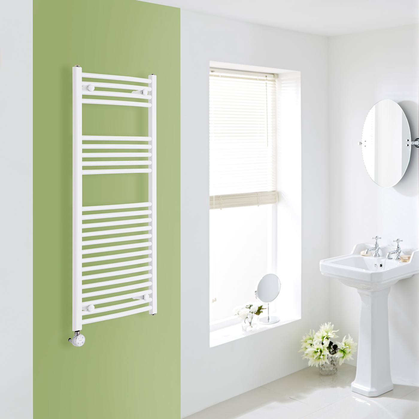 Radiador Toallero Eléctrico Plano - Blanco - 1200mm x 500mm x 30mm - Etna