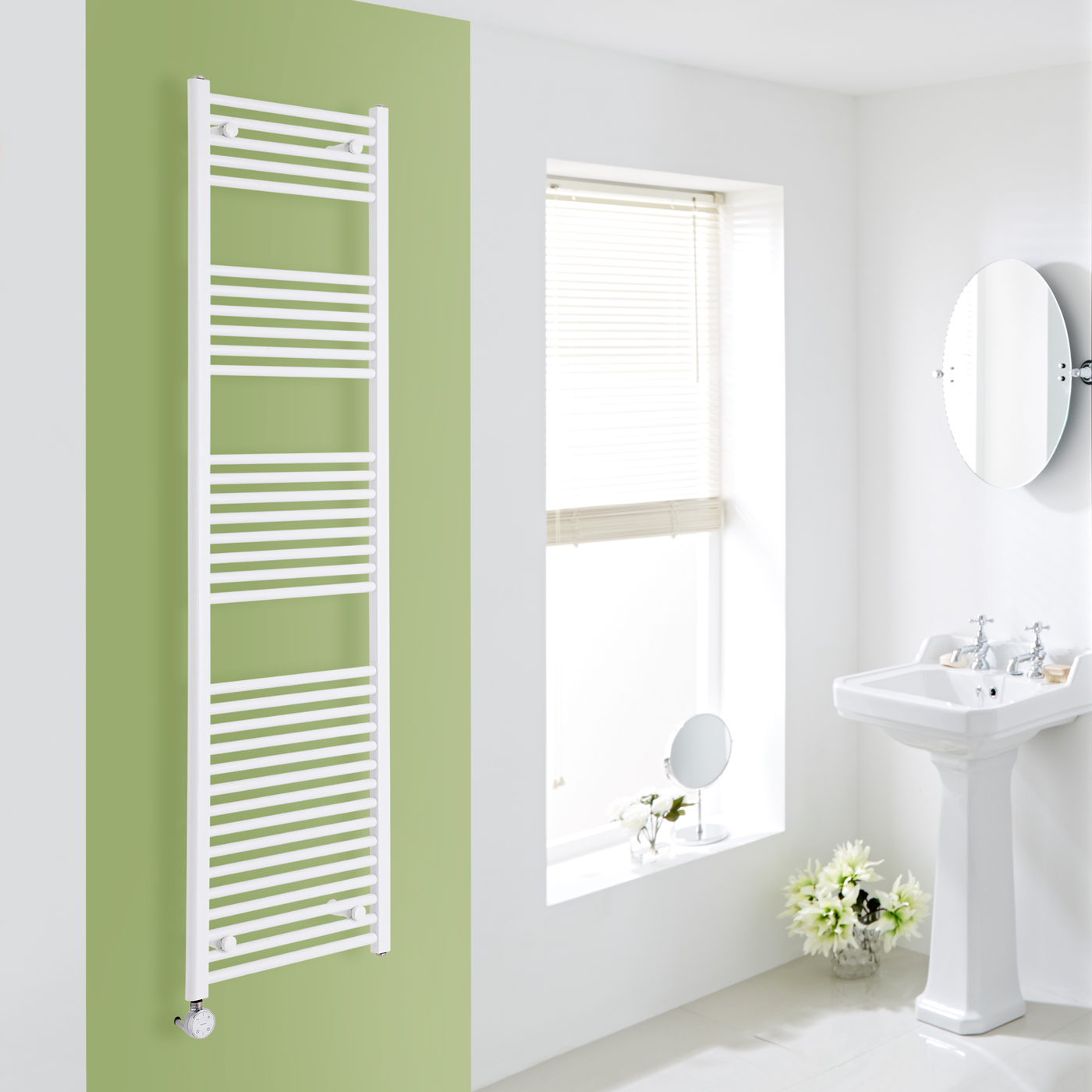 Radiador Toallero Eléctrico Plano - Blanco - 1800mm x 500mm x 30mm - Etna
