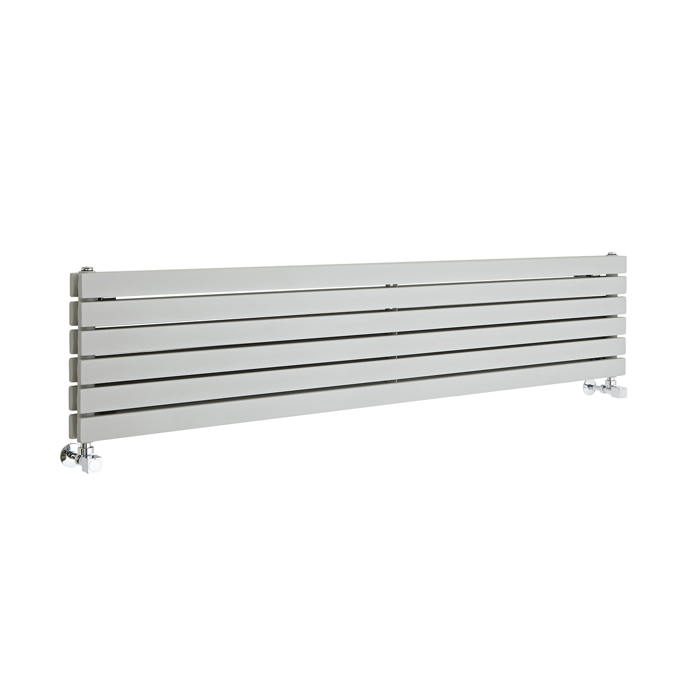 Radiador de Diseño Horizontal Doble - Plateado - 354mm x 1600mm x 79mm - 1700 Vatios - Sloane