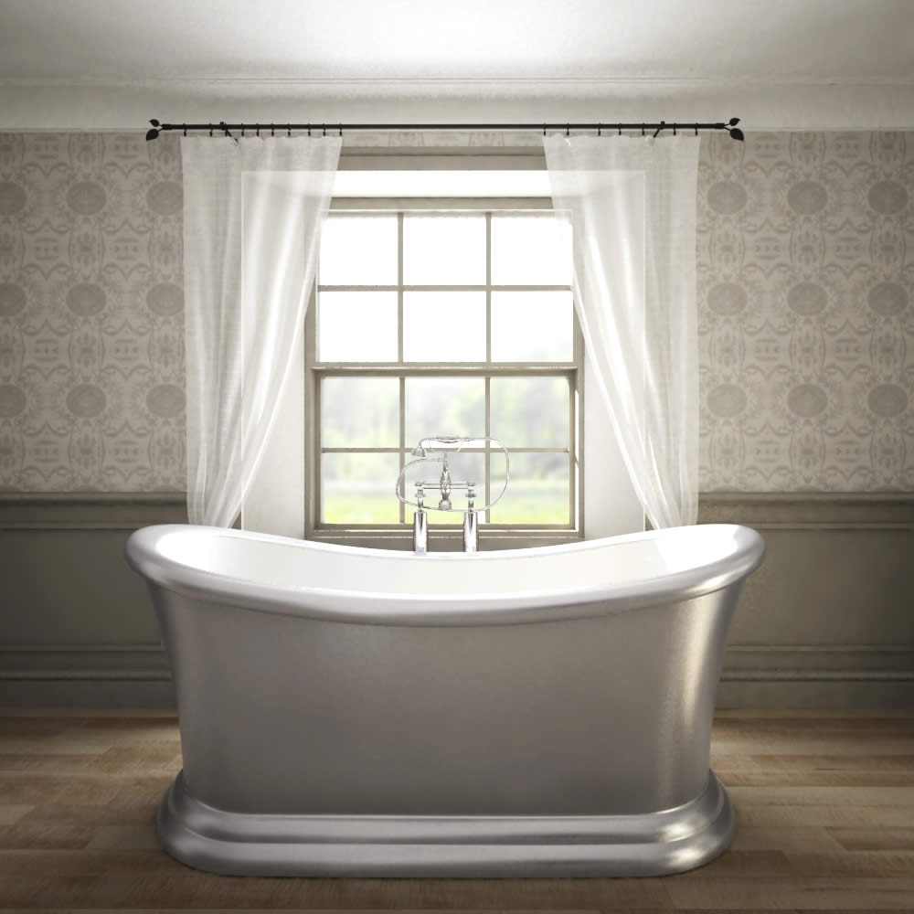 Bañera Acrílica Oval Moderna 1740x740mm con Base de Soporte