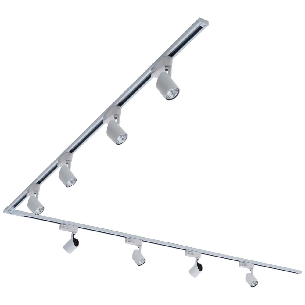 Biard Carril de Techo Angular en Forma L con 8 focos LED 7W Color - Blanco