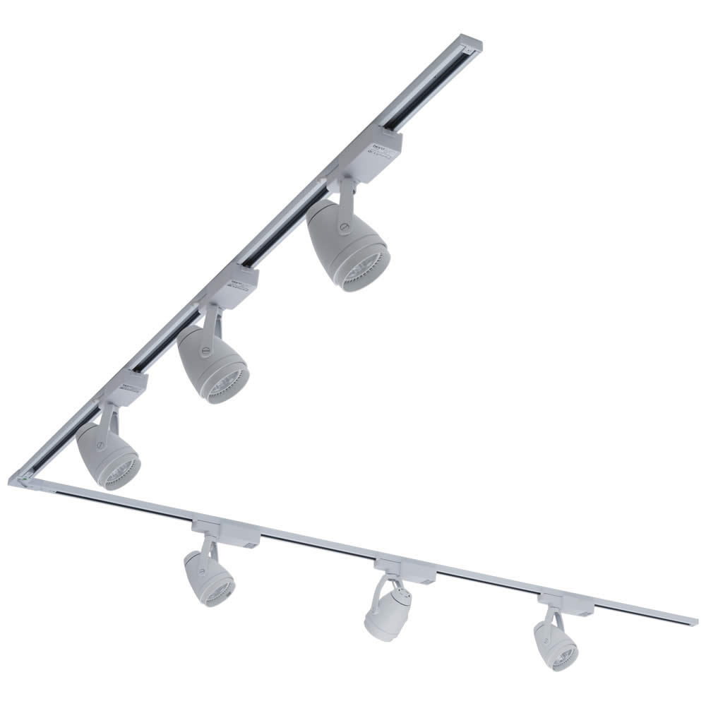 Biard Carril de Techo Angular en Forma L con 6 Luces LED COB - Blanco