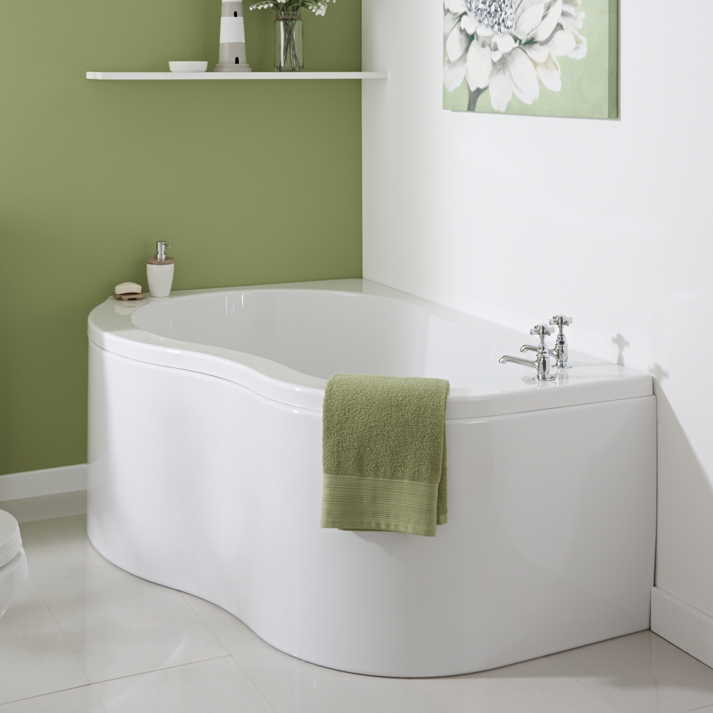 Bañera Angular Acrílica Versión Izquierda 150x100cm con Faldón