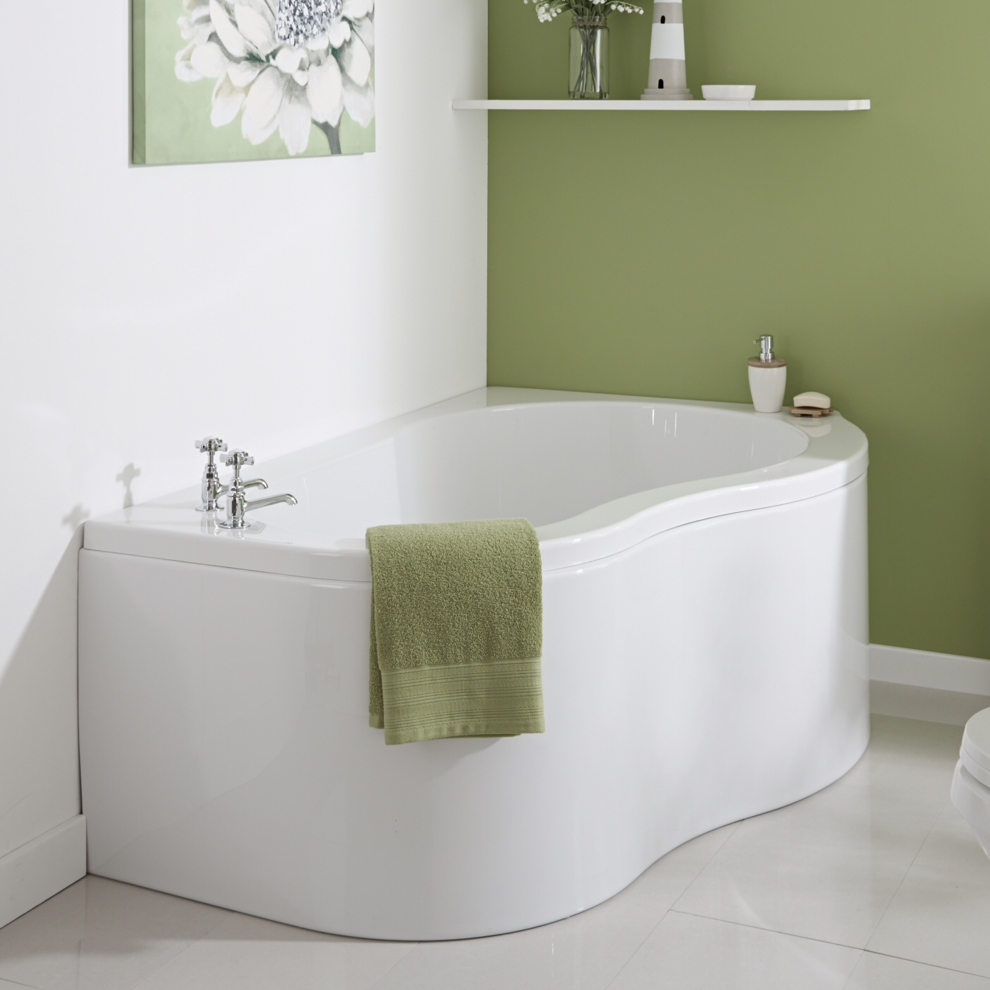 Bañera Angular Acrílica Versión Derecha 150x100cm con Faldon