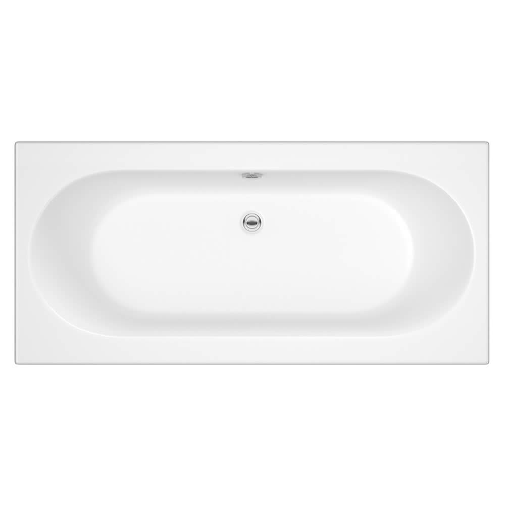 Bañera Rectangular Acrílica Blanca de 1800x800mm con Fondo Oval