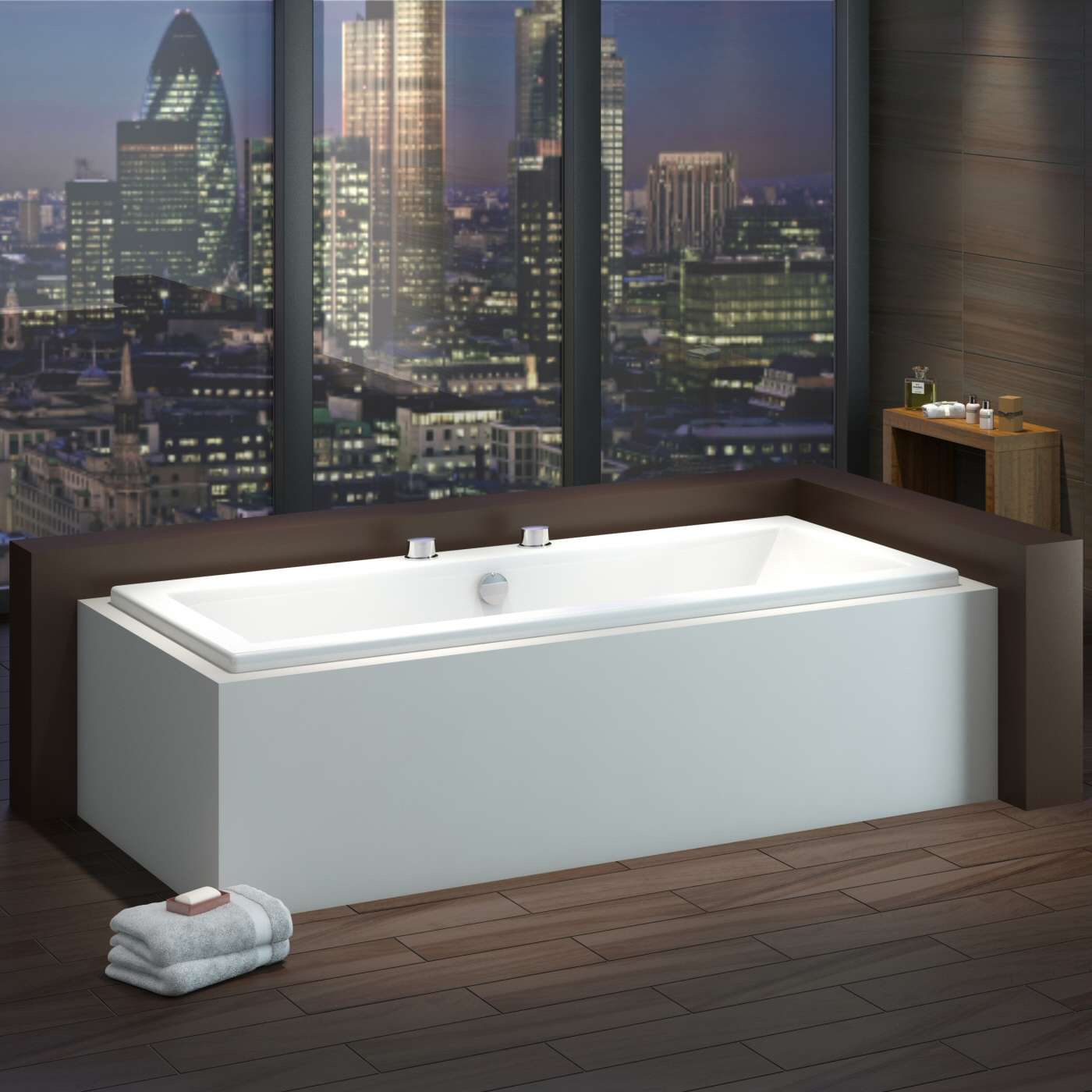 Bañera Rectangular Acrílica Blanca 1800x800x4mm Diseño Moderno