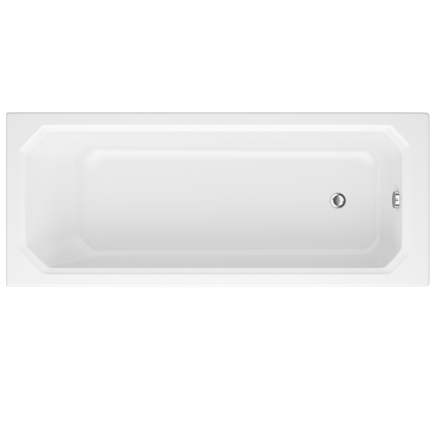 Bañera Rectangular Acrílica Retro Blanca Retro de 1700x700mm