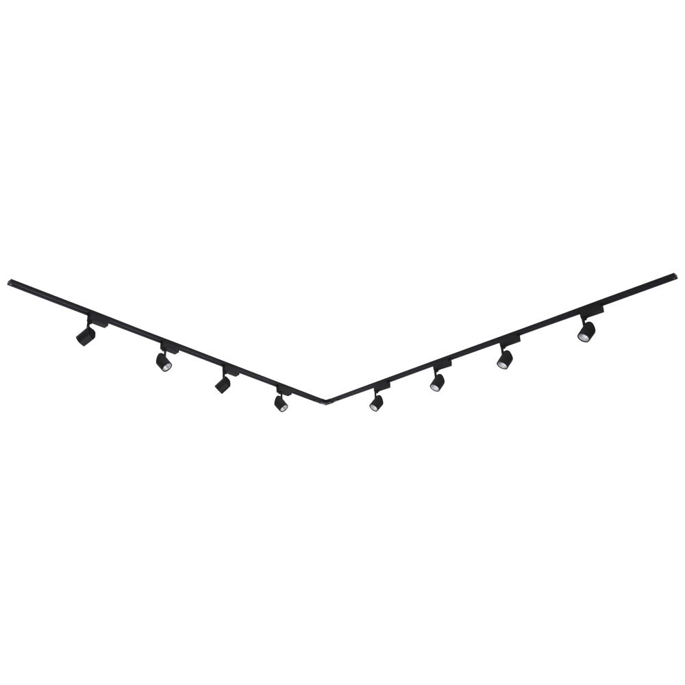 Biard Carril de Techo Angular en Forma L con 8 focos LED 7W Color - Negro