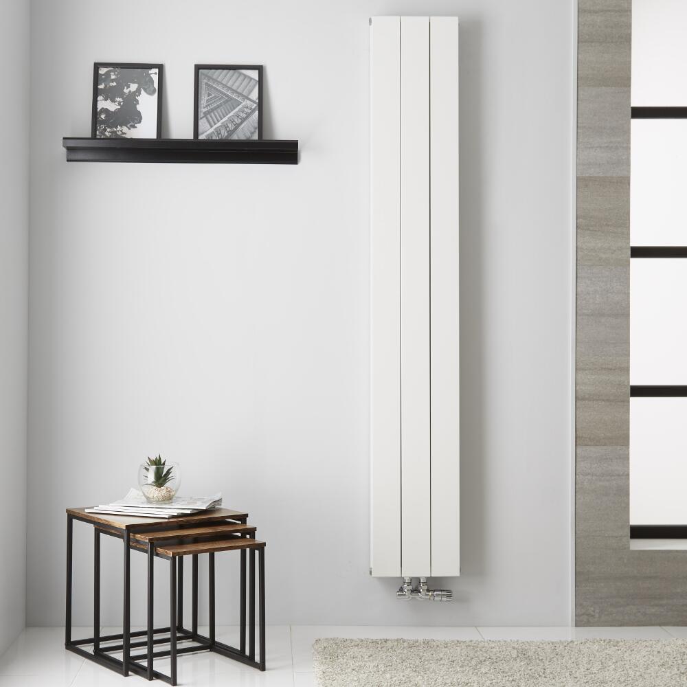 Radiador de Diseño Vertical Doble con conexión Central - Aluminio - Blanco - 1800mm x 280mm x 67mm - 1119 Vatios - Kett