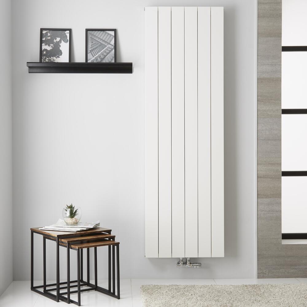 Radiador de Diseño Vertical Doble con conexión Central - Aluminio - Blanco - 1800mm x 565mm x 67mm - 1918 Vatios - Kett