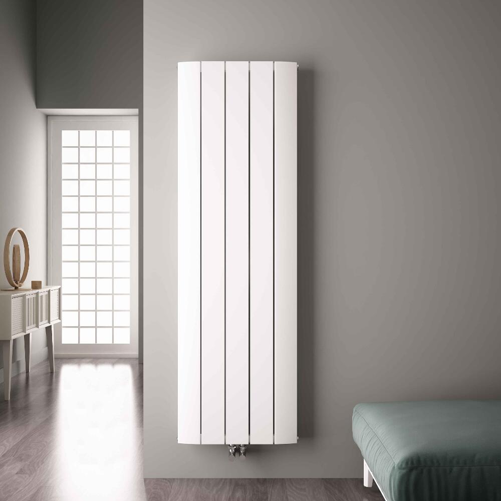 Radiador de Diseño Vertical Con Conexión Central - Aluminio - Blanco - 1800mm x 470mm x 45mm - 1919 Vatios - Aurora
