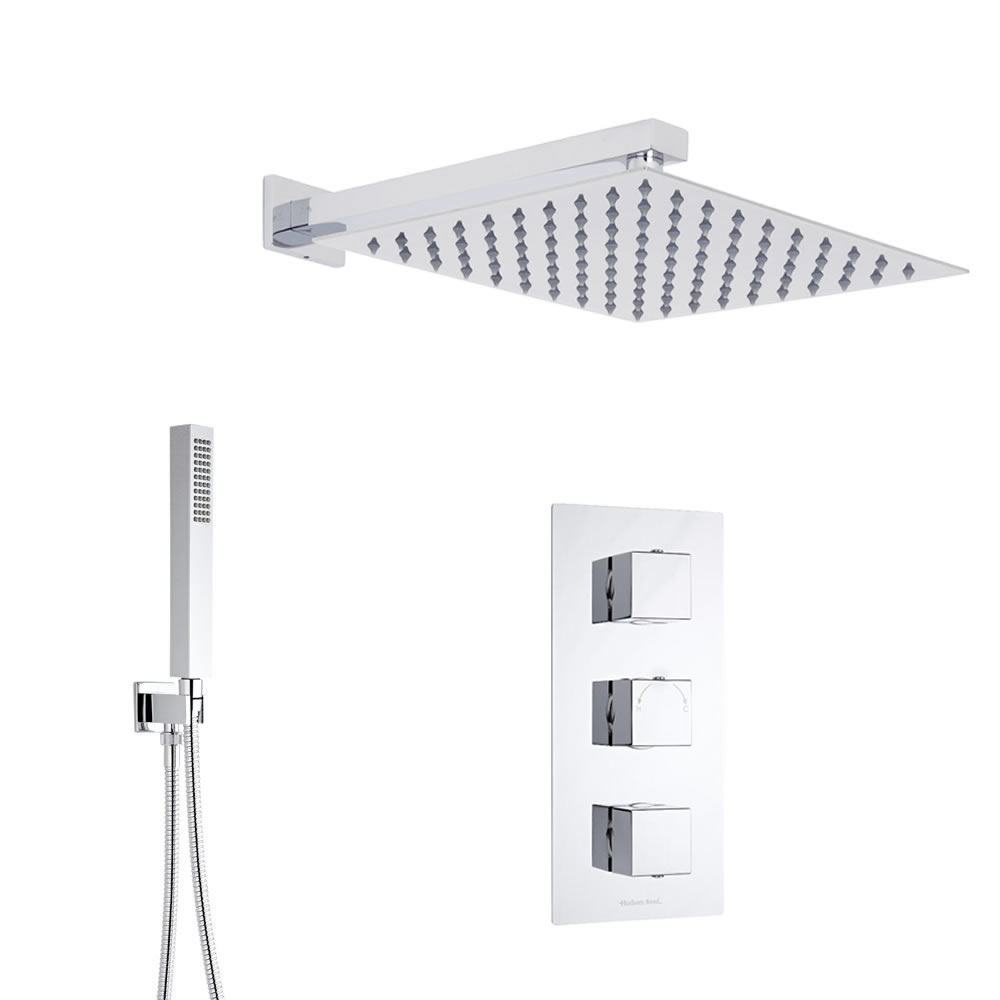 Conjunto de ducha con Llave Mezcladora Termostática y Alcachofa Extraplana