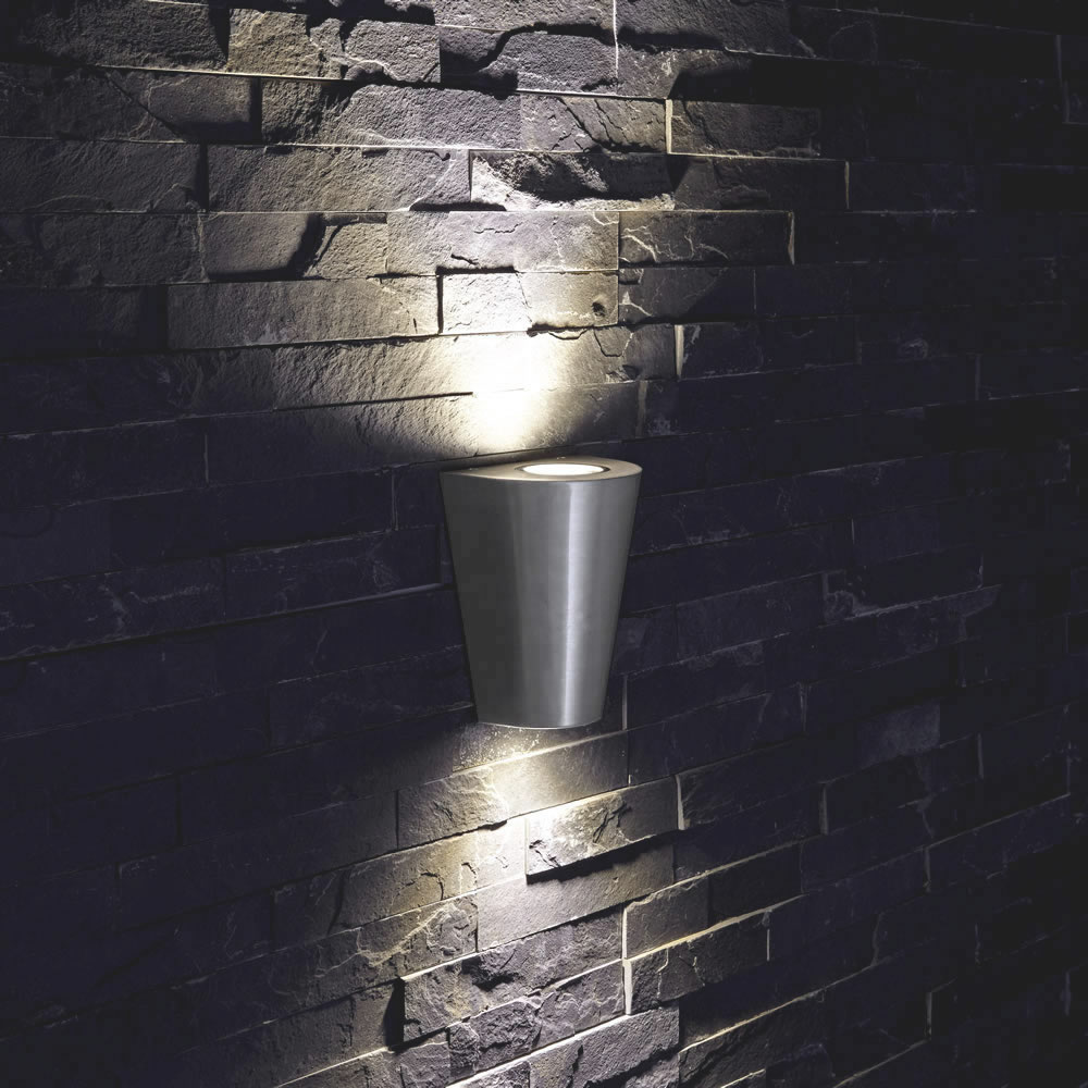 Biard Apliqué de Pared Exterior con Luz Descendiente Diseño Cónico Plateado