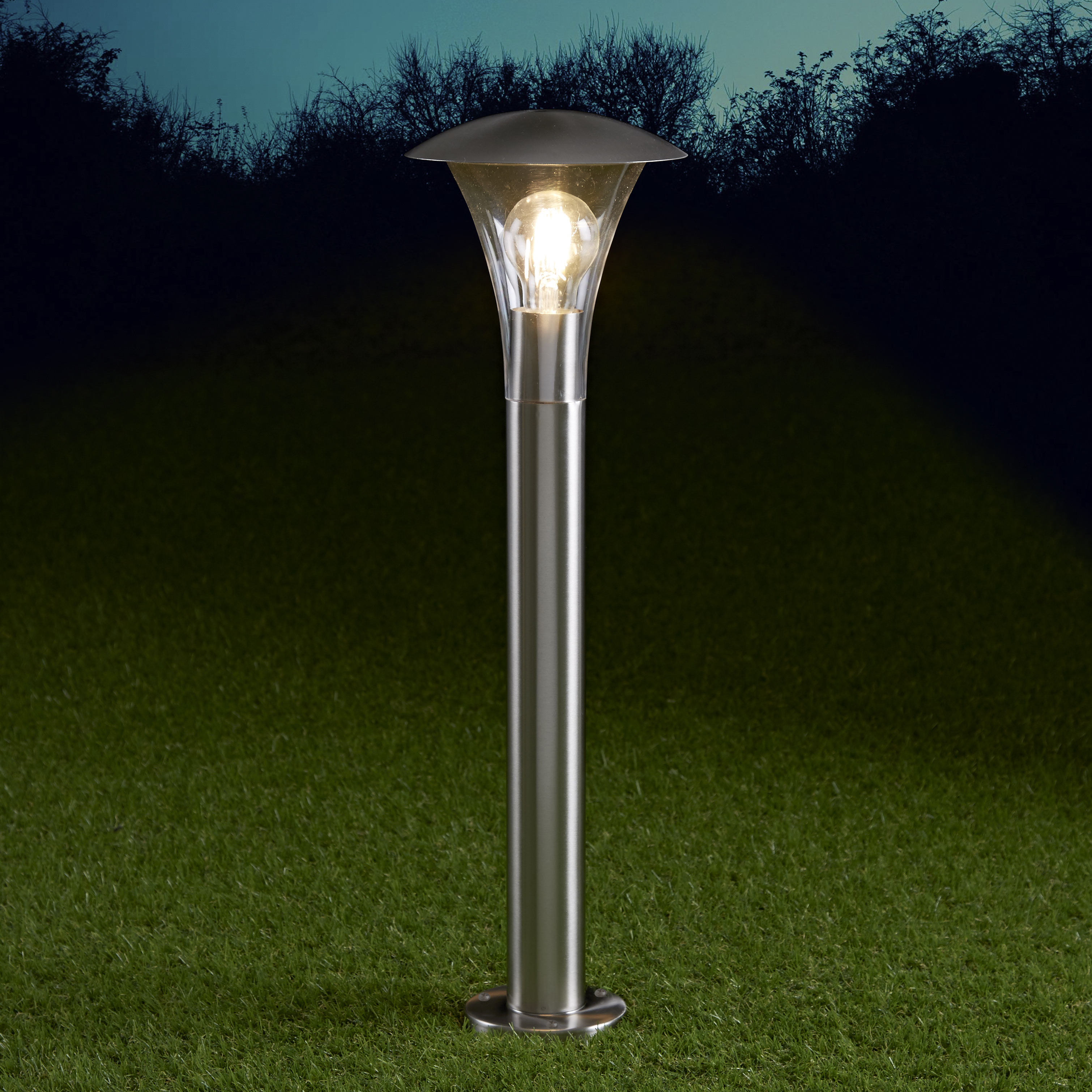 Biard Baliza LED de 175 x 600mm para Exteriores de Acero Inoxidable y Bombilla E27 - Cholet