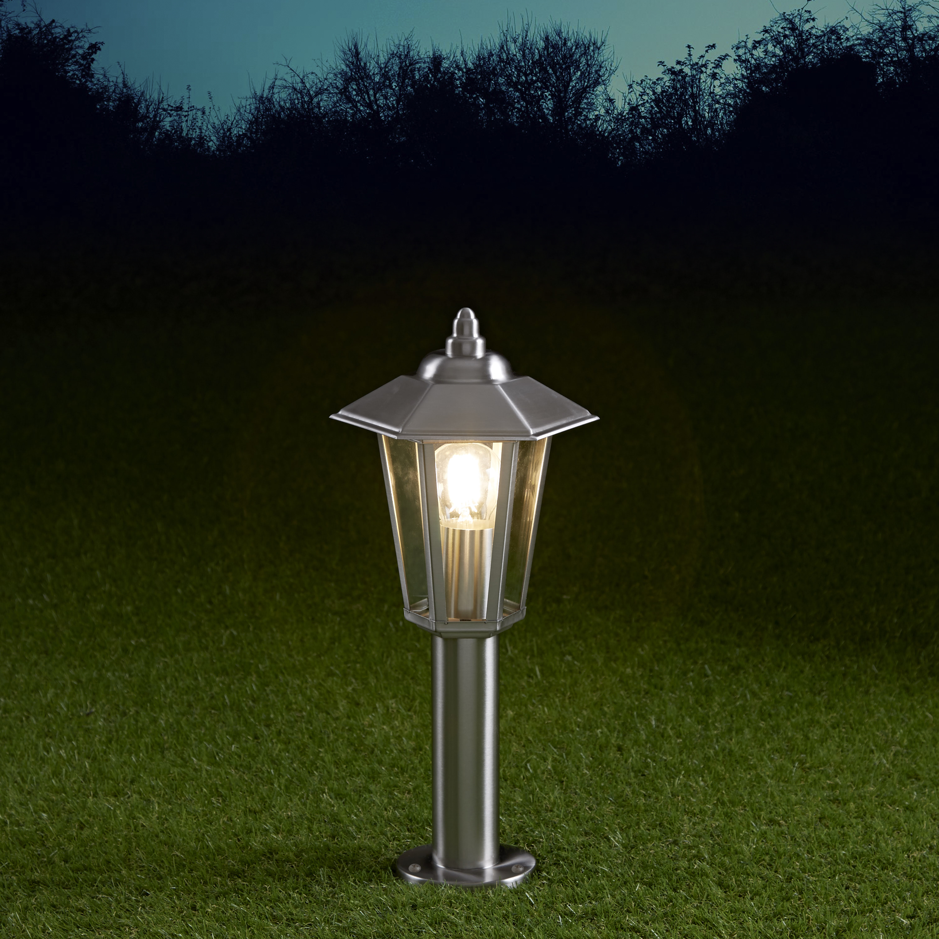 Biard Sobremuro LED 450mm para Exteriores estilo Farol 4W de Acero Inoxidable y Bombilla E27 - Cannes