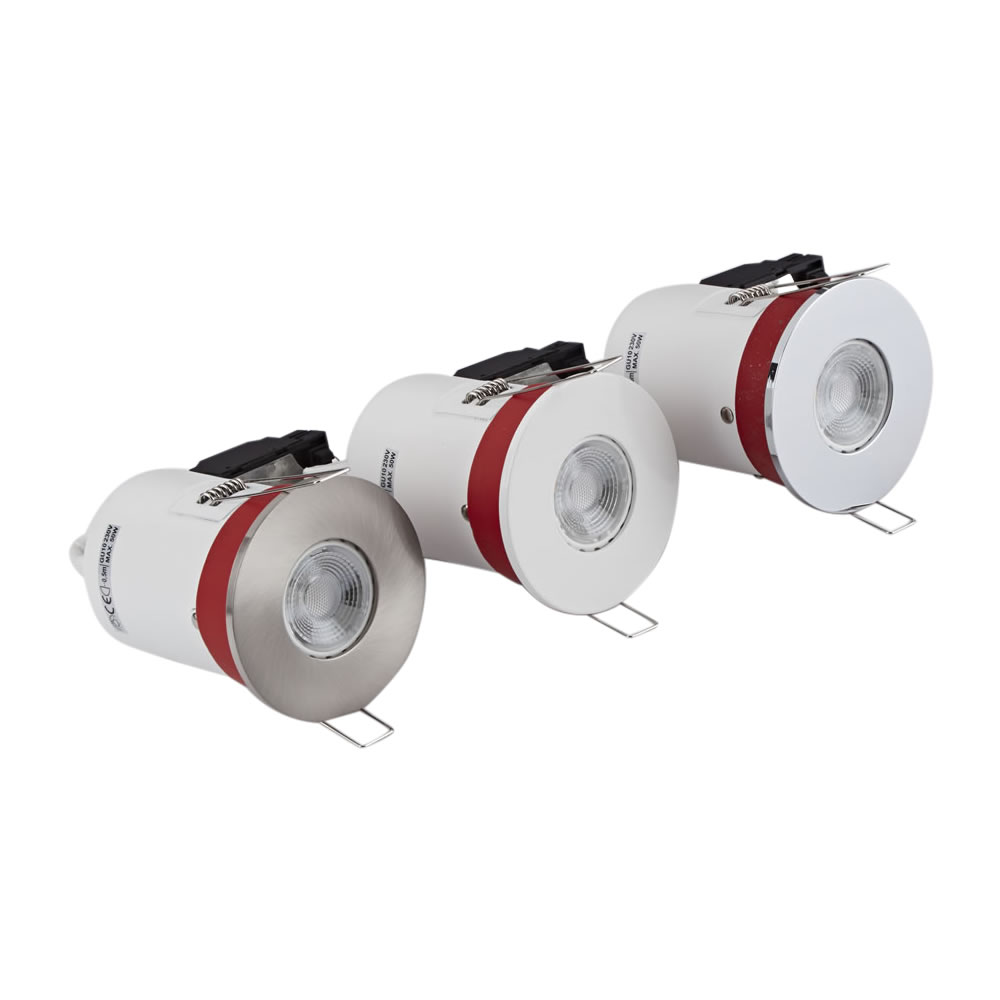 Biard Conjunto con 3 Focos Downlight Empotrables de Techo Clasificación Ignífuga GU10 con Bisel Redondo Disponible en 3 Colores