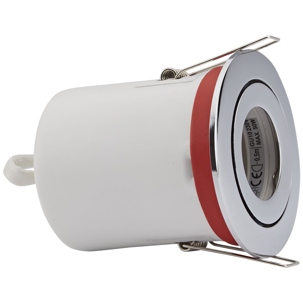 Foco Downlight Empotrable IP20 GU10 Inclinable de Techo Clasifícación Ignífuga con Bisel Redondo Disponible en 3 Colores