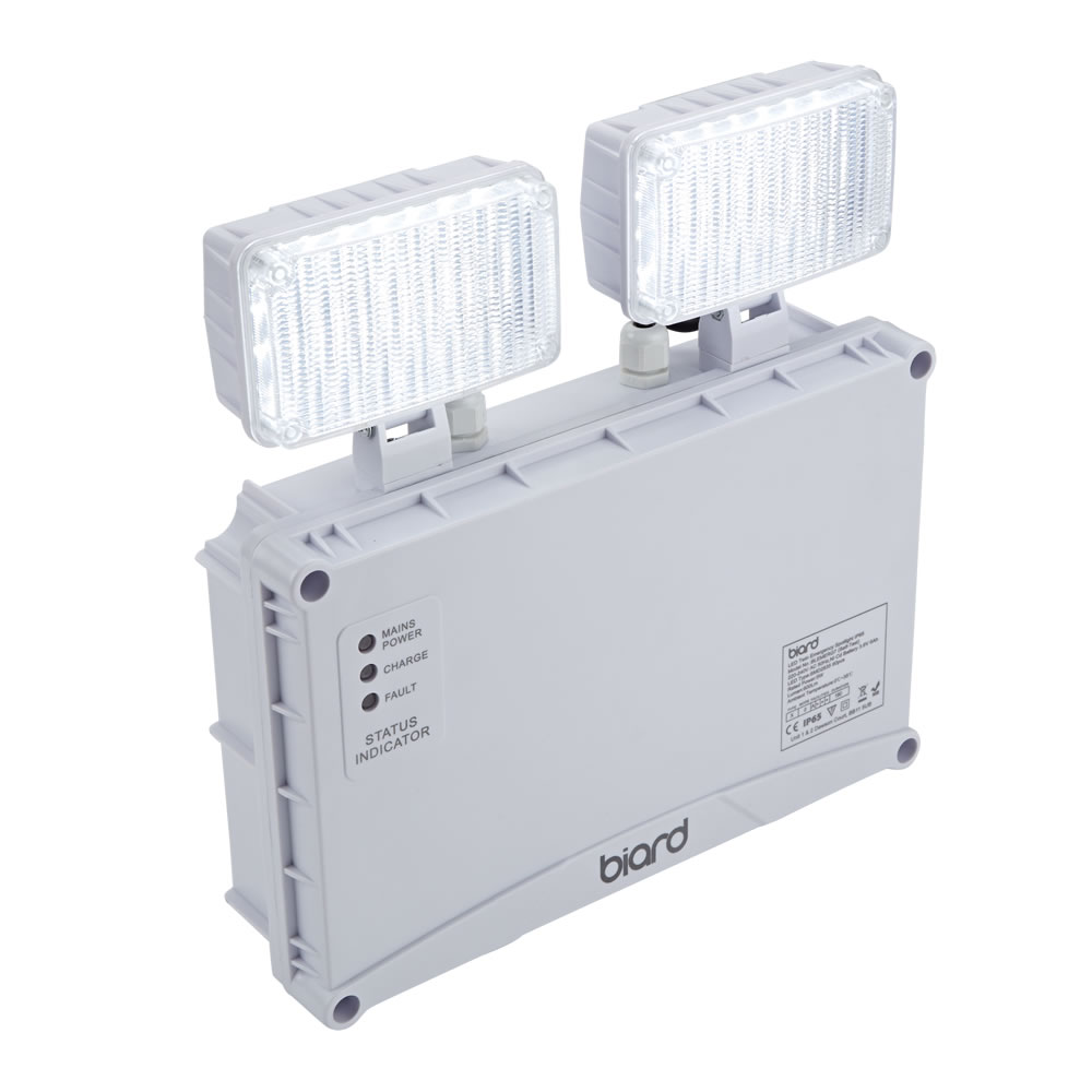 Biard Luz de Emergencia LED 5W IP65 con 2 Focos LED