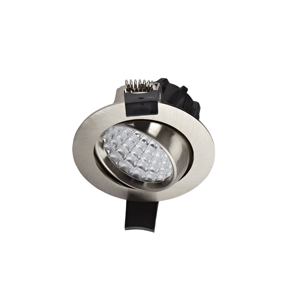 Foco Blanco LED Empotrable Orientable de 7W con Intensidad Regulable - Níquel