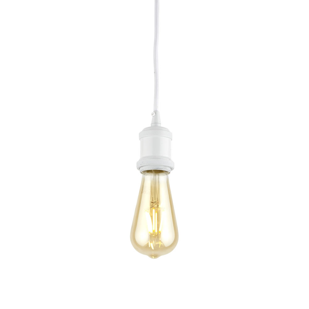 Colgante Portabombilla Estilo Vintage de Aluminio Con Acabado Blanco - Norrebro