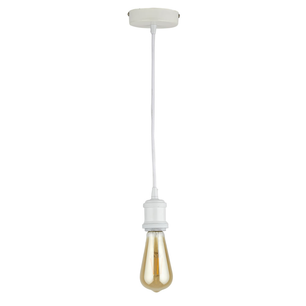 Biard Colgante Portabombilla Estilo Vintage de Aluminio Con Acabado Blanco - Norrebro