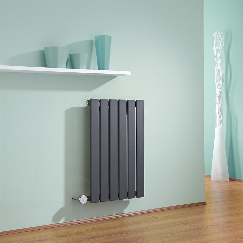Radiador de Diseño Eléctrico Horizontal - Antracita - 635mm x 420mm x 46mm - Elemento Termostático de 400W - Delta