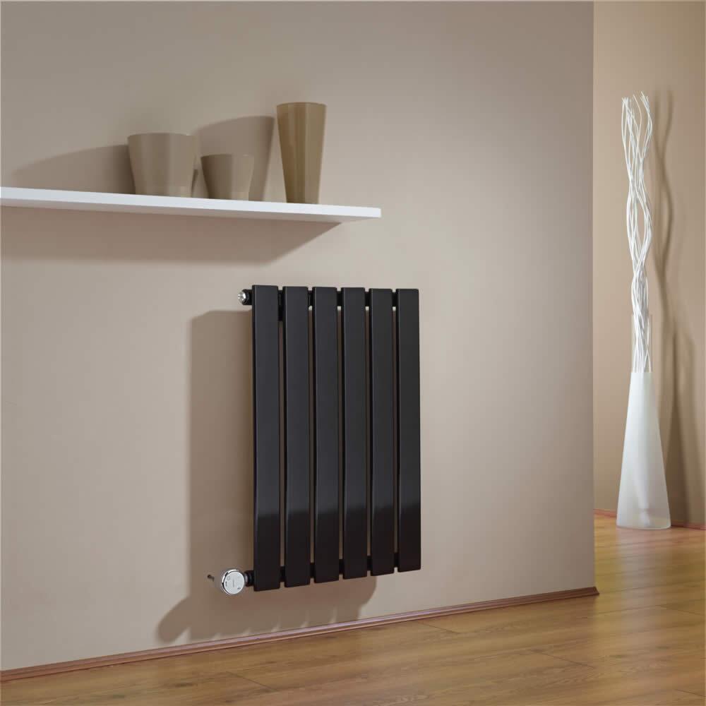 Radiador de Diseño Eléctrico Horizontal - Negro - 635mm x 420mm x 46mm - Elemento Termostático de 400W - Delta