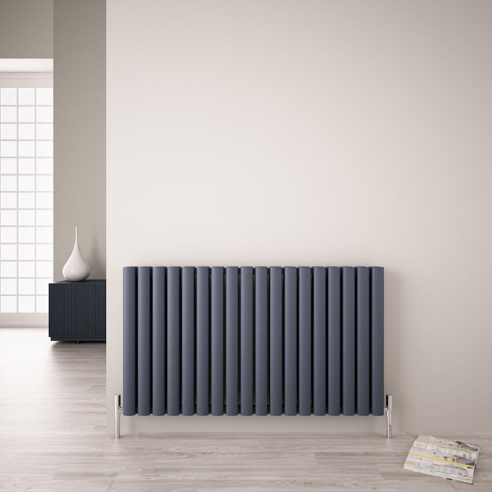 Radiador de Diseño Horizontal Doble - Antracita - 600mm x 1070mm - 2067 Vatios - Revive Air
