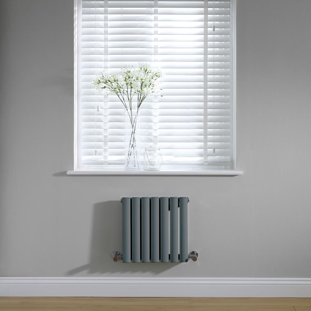 Radiador de Diseño Horizontal - Antracita - 400mm x 415mm x 56mm - 284 Vatios – Revive