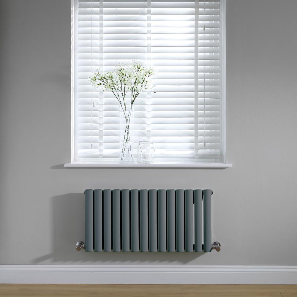 Radiador de Diseño Horizontal - Antracite - 400mm x 834mm x 56mm - 569 Vatios – Revive