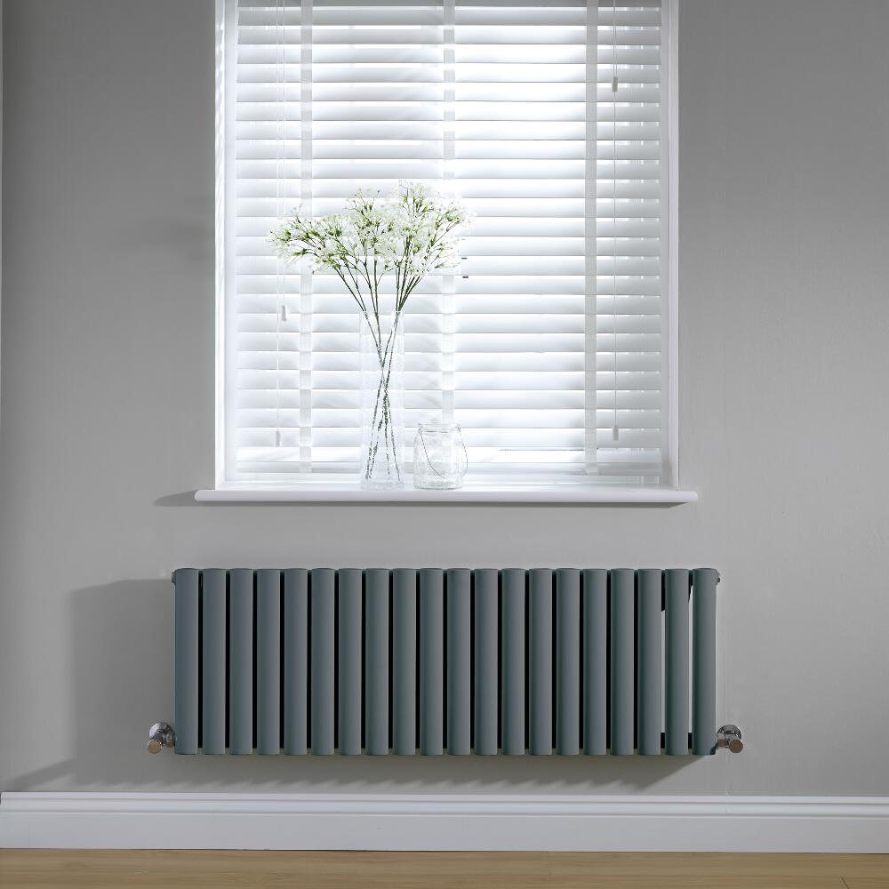Radiador de Diseño Horizontal - Antracita - 400mm x 1180mm x 56mm - 813 Vatios – Revive