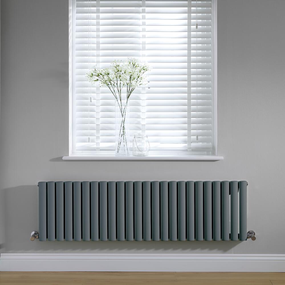 Radiador de Diseño Horizontal - Antracite - 400mm x 1114mm x 56mm - 975 Vatios – Revive