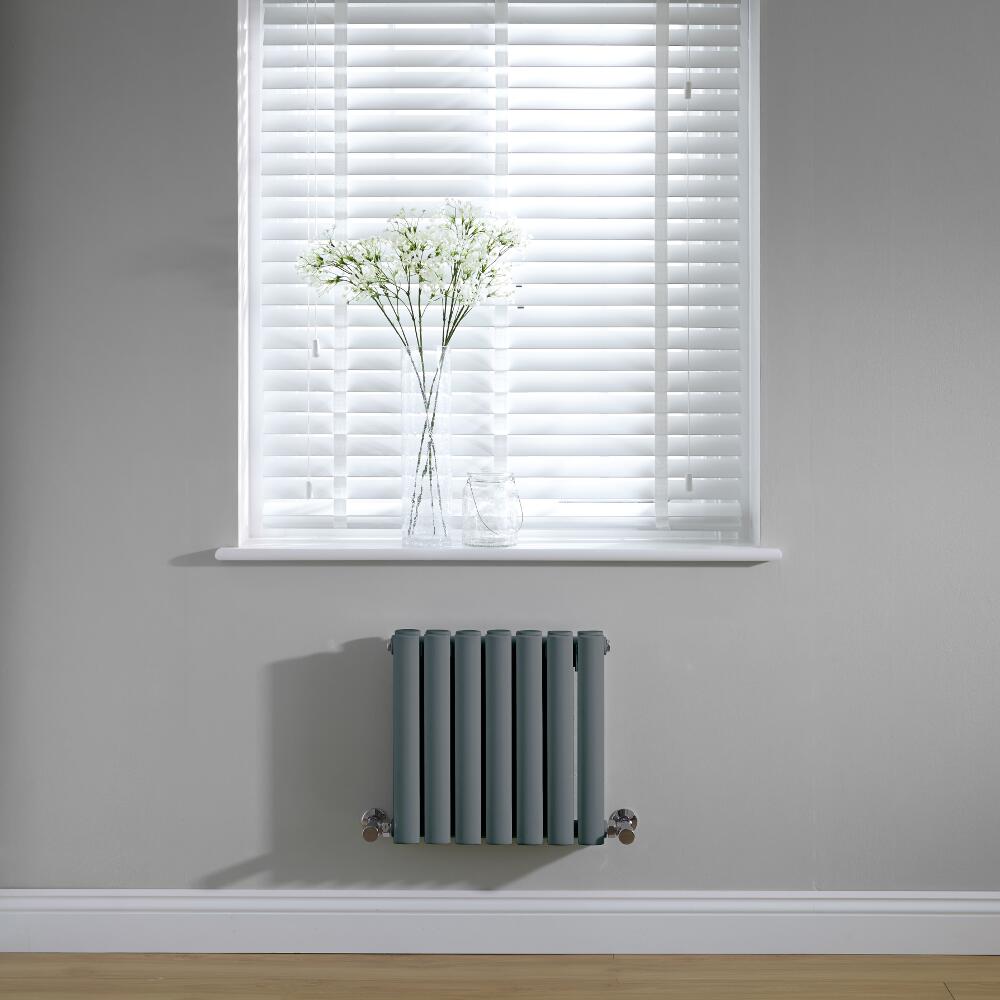 Radiador de Diseño Horizontal Doble - Antracita- 400mm x 415mm x 78mm - 433 Vatios – Revive