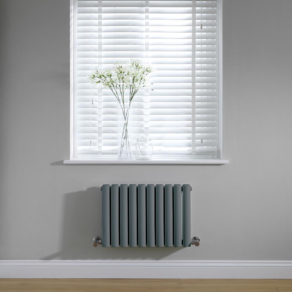Radiador de Diseño Horizontal Doble - Antracita - 400mm x 595mm x 78mm - 619 Vatios – Revive