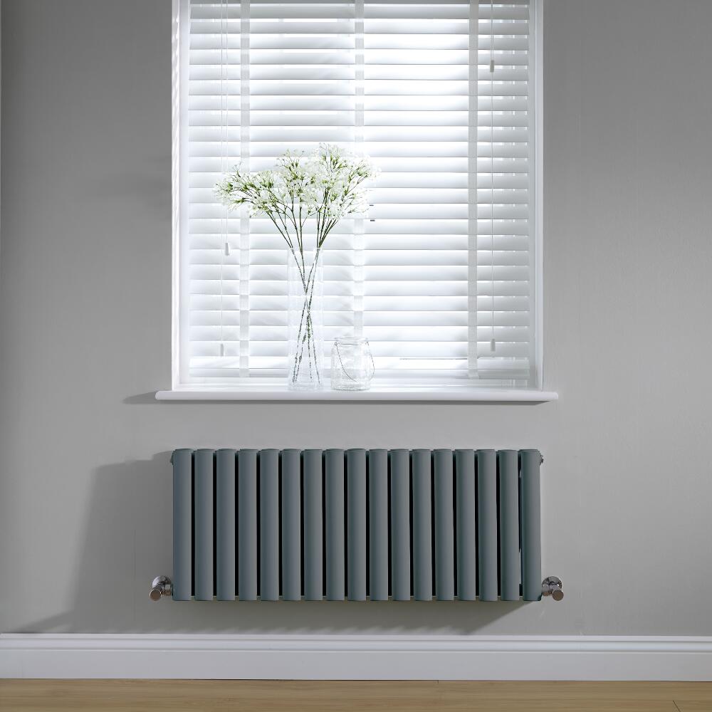 Radiador de Diseño Horizontal Doble - Antracita - 400mm x 1000mm x 78mm -1052 Vatios – Revive