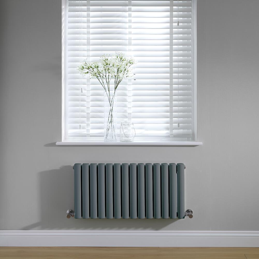 Radiador de Diseño Horizontal Doble - Antracite - 400mm x 834mm x 78mm - 866 Vatios – Revive