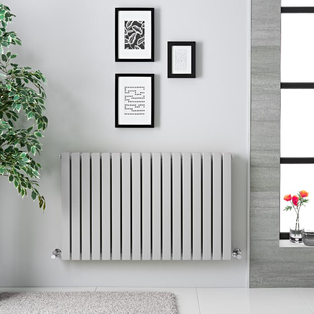 Radiador de Diseño Horizontal Doble - Gris Claro - 635mm x 1000mm x 71mm - 1022 Vatios – Sloane