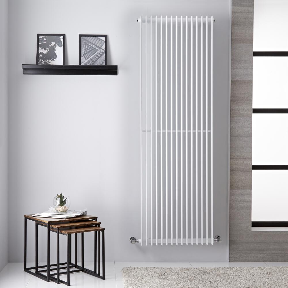 Radiador Toallero de Diseño Vertical - Color Blanco - 1800mm x 605mm - 2161 Vatios - Roma